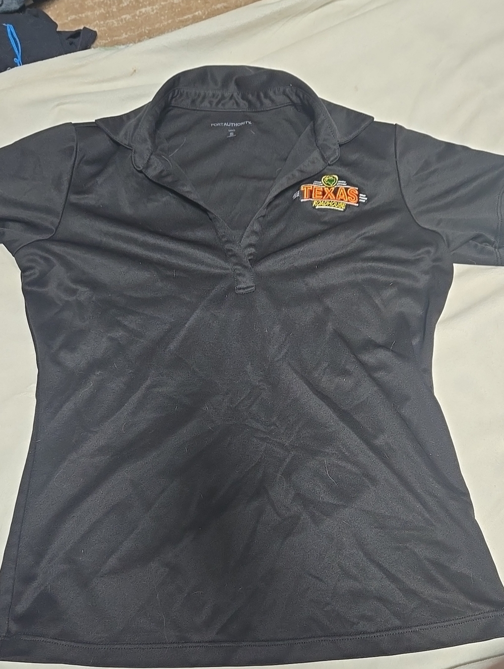 Port Authority Black Women's Button Down Polo with Texas Embroidery